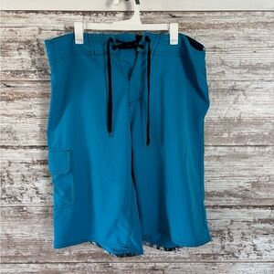 Burnside Teal Board Shorts with Black Accents